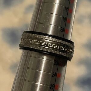 Men’s stainless steel ring with Versace pattern size 10